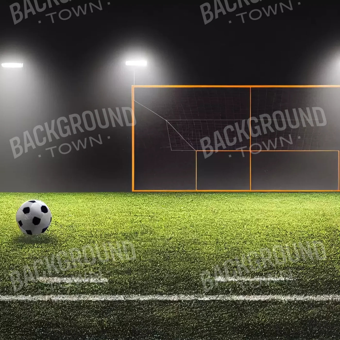 Soccer Night 8X8 Fleece ( 96 X Inch ) Backdrop