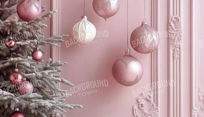 Soft Pink Christmas Baubles 14’x8’ UltraCloth (168 x 96 inch) Backdrop