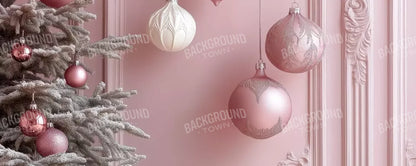 Soft Pink Christmas Baubles 20’x8’ UltraCloth (240 x 96 inch) Backdrop
