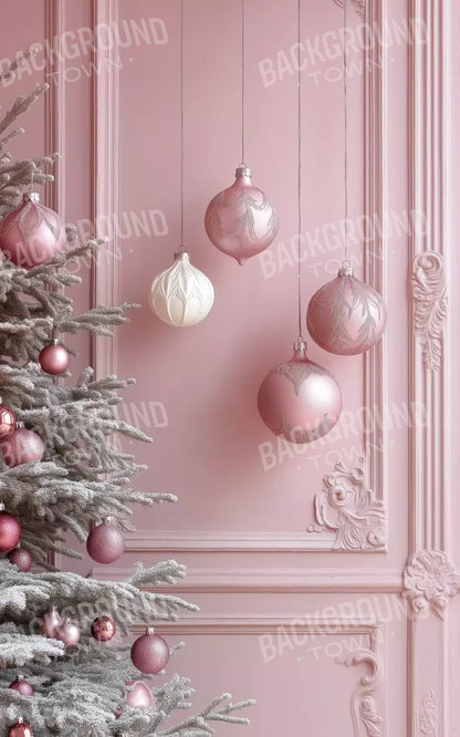 Soft Pink Christmas Baubles 5’x8’ UltraCloth (60 x 96 inch) Backdrop
