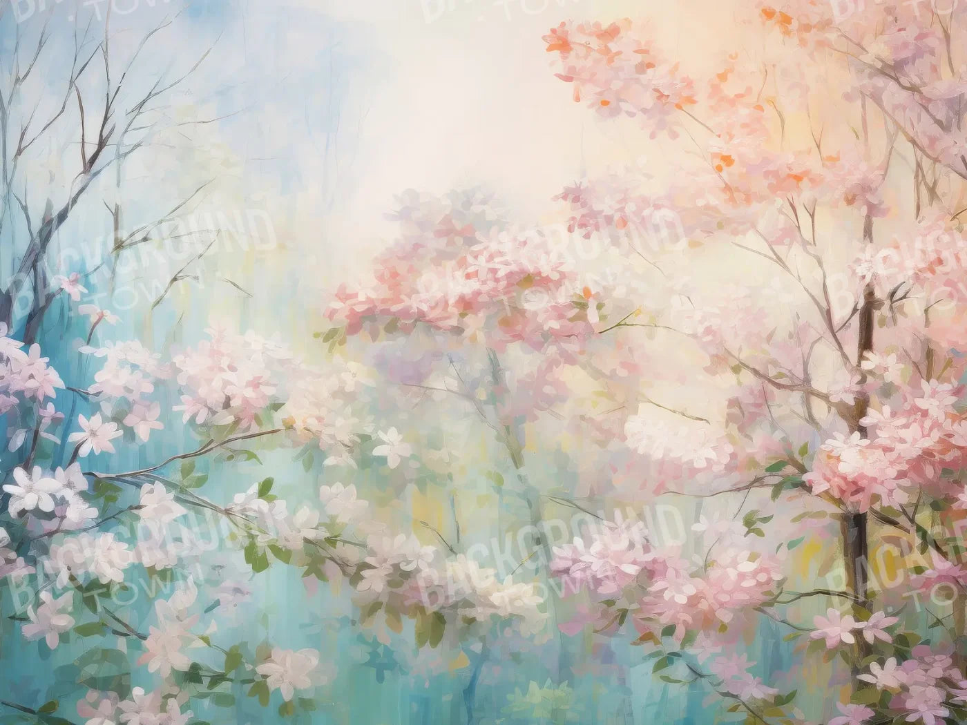 Soft Spring Florals 8’x6’ Fleece (96 x 72 inch) Backdrop