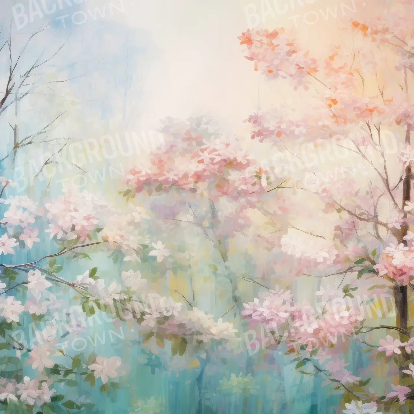 Soft Spring Florals 8’x8’ Fleece (96 x 96 inch) Backdrop