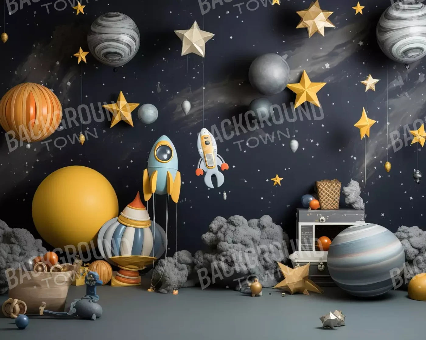 Space Cadet I 10’X8’ Fleece (120 X 96 Inch) Backdrop