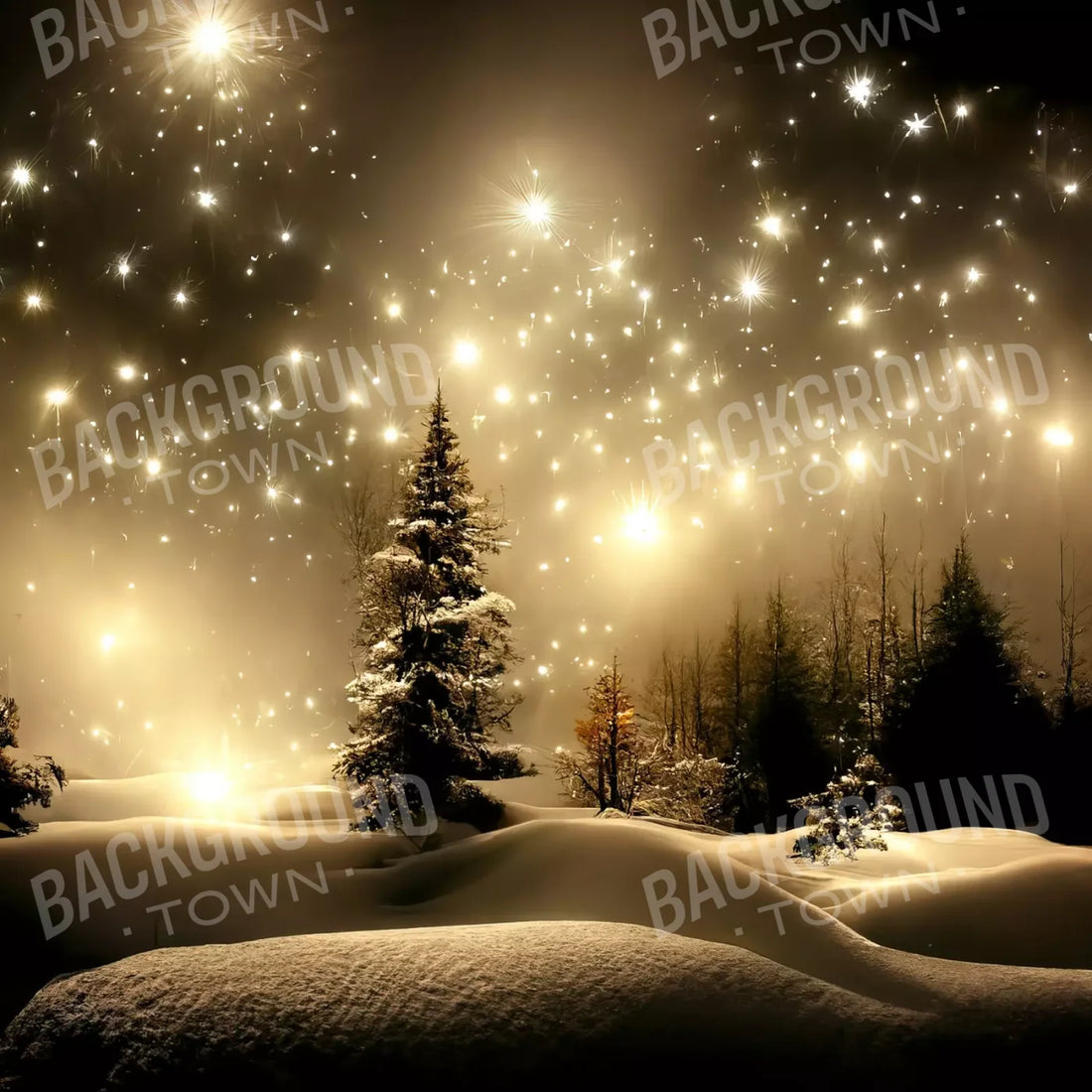 Sparkle Snowfall 10’X10’ Ultracloth (120 X Inch) Backdrop