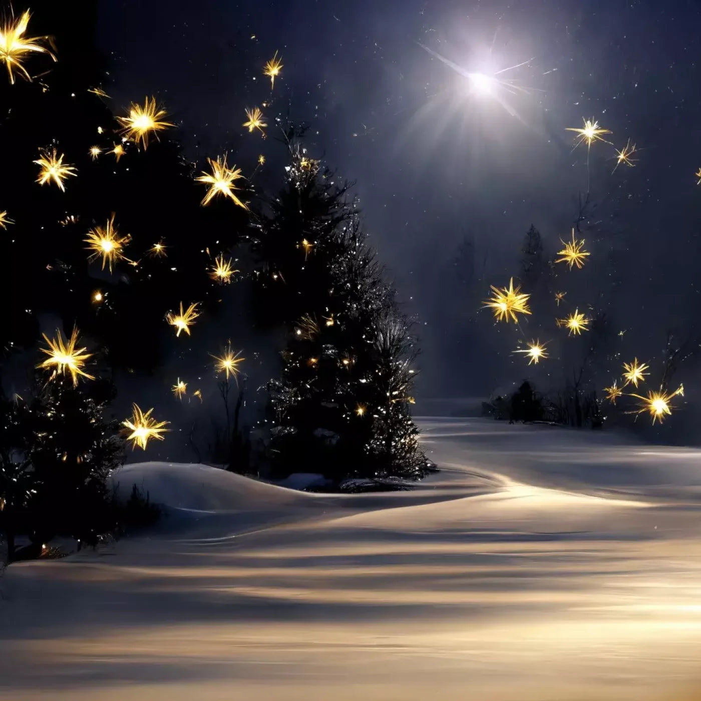 Sparkling Snowy Path 10’X10’ Ultracloth (120 X Inch) Backdrop
