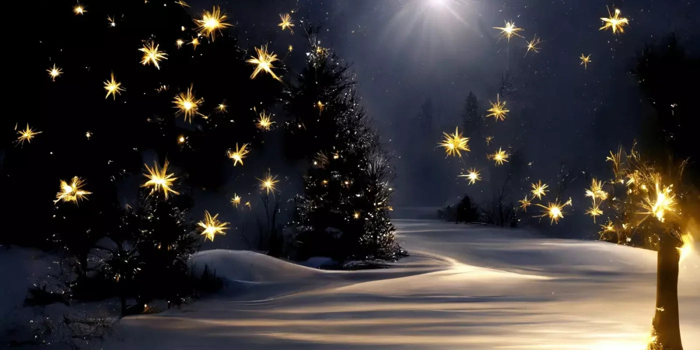 Sparkling Snowy Path 16’X8’ Ultracloth (192 X 96 Inch) Backdrop