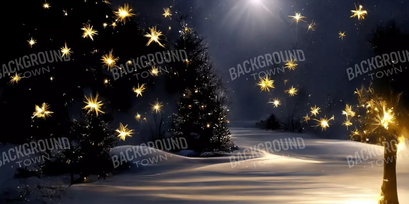 Sparkling Snowy Path 16’X8’ Ultracloth (192 X 96 Inch) Backdrop