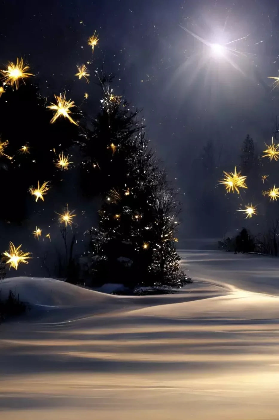 Sparkling Snowy Path 8’X12’ Ultracloth (96 X 144 Inch) Backdrop