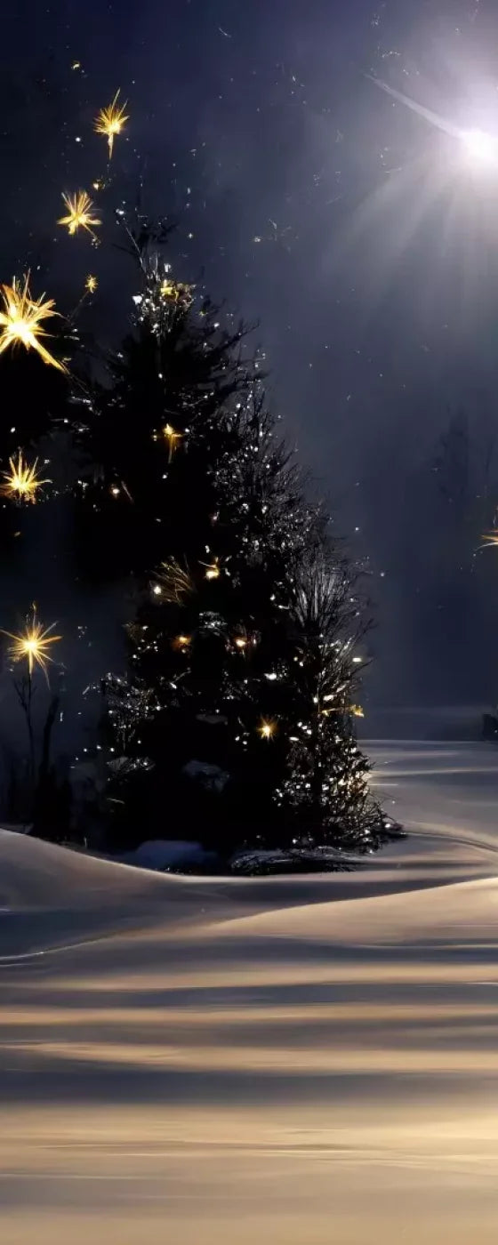 Sparkling Snowy Path 8’X20’ Ultracloth (96 X 240 Inch) Backdrop