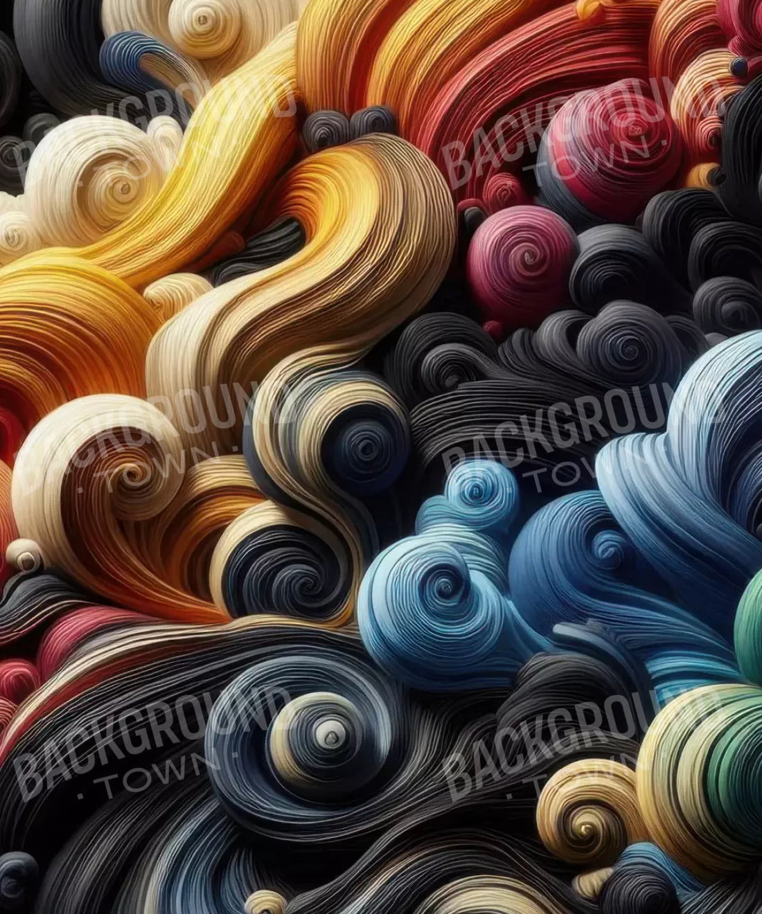 Orange Yellow Blue Black Green  Backdrop for Photography