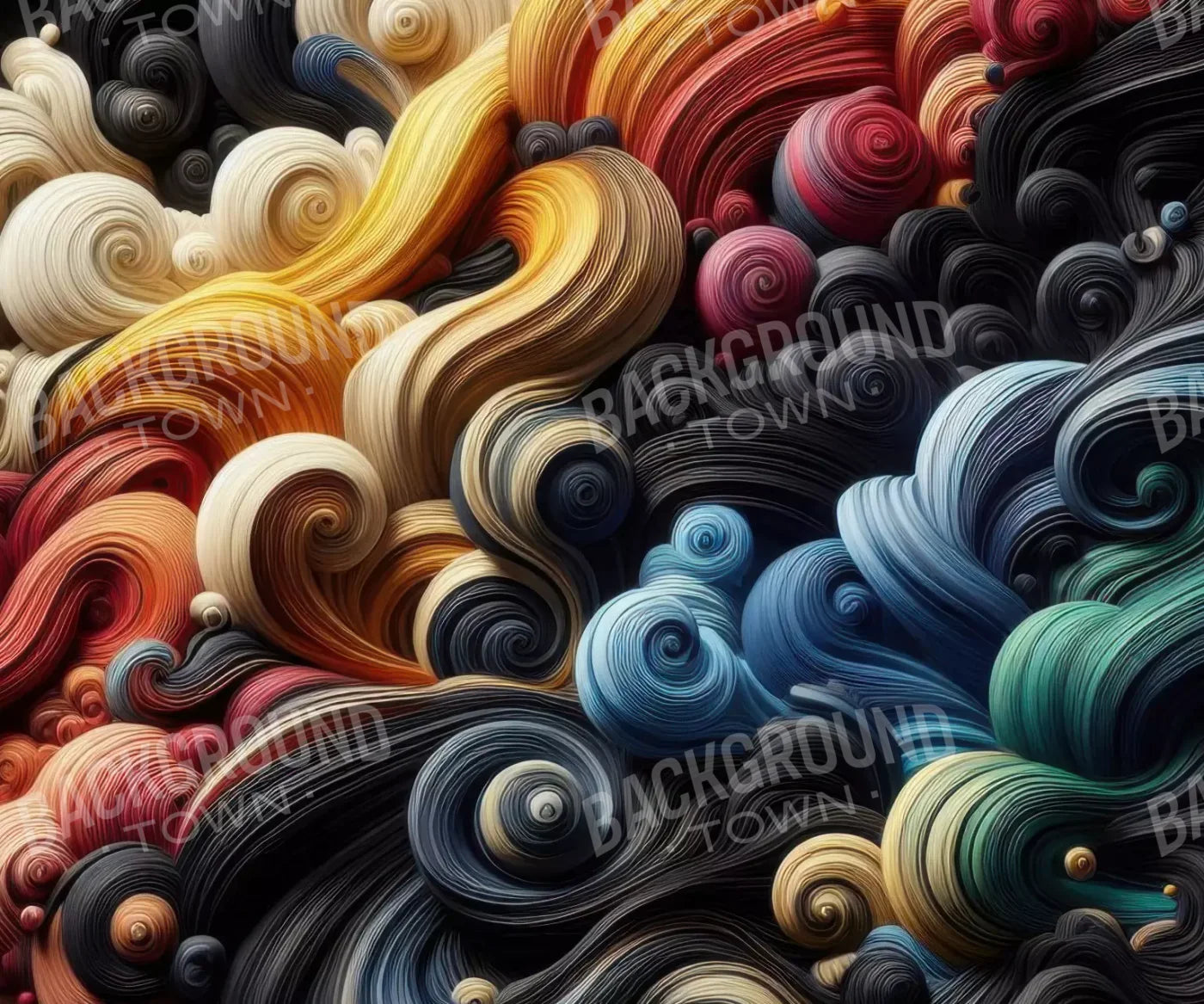 Spiraled Yarn Skeins 5’X4’2 Fleece (60 X 50 Inch) Backdrop