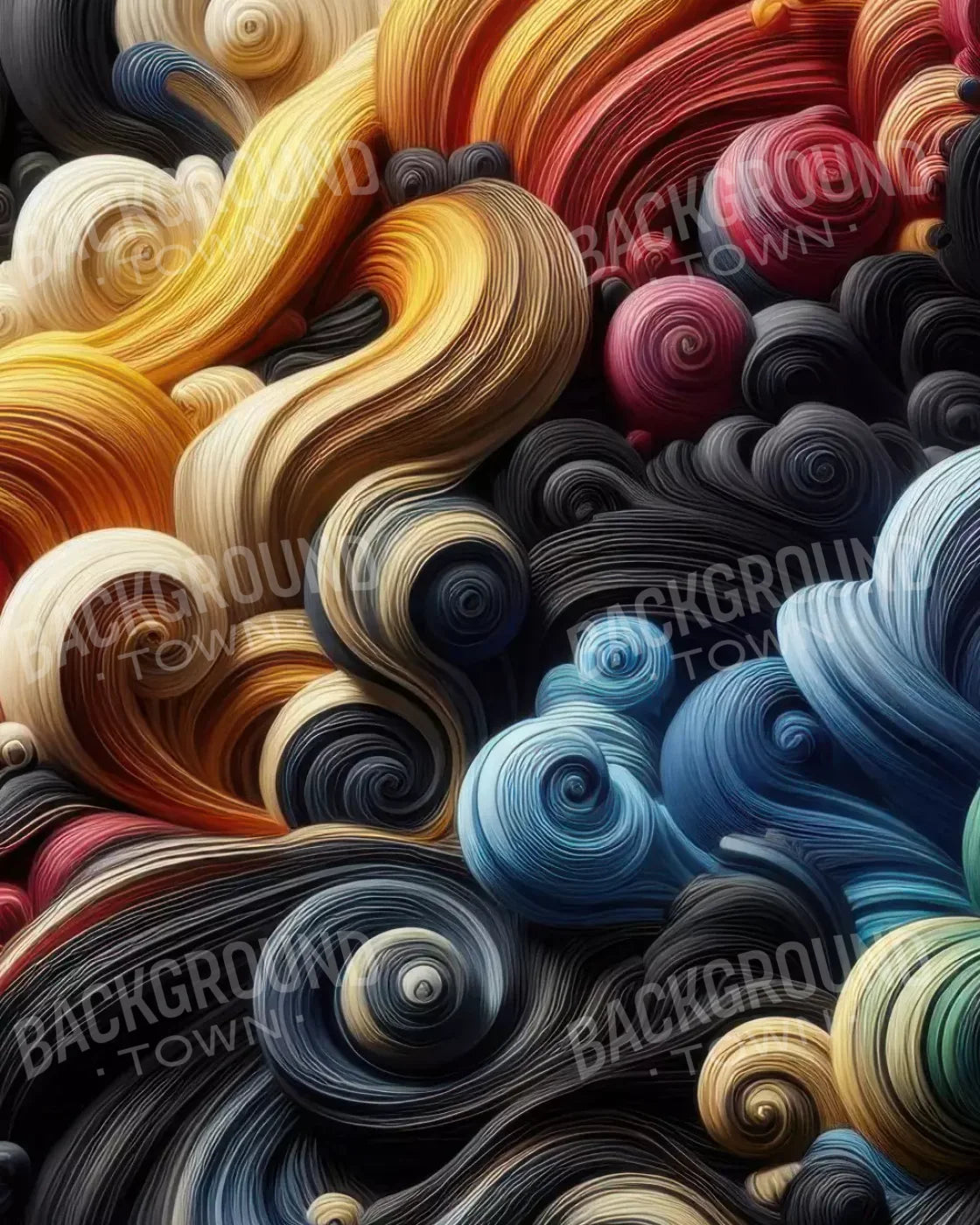 Spiraled Yarn Skeins 8’X10’ Fleece (96 X 120 Inch) Backdrop