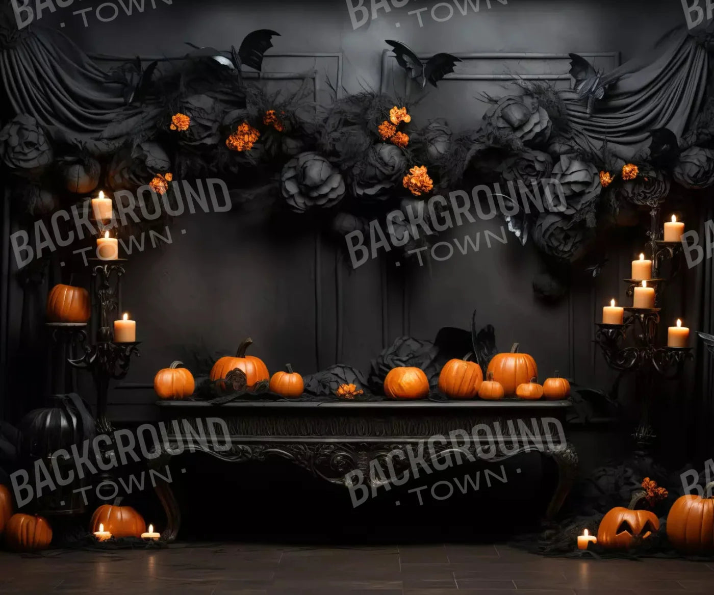 Black Halloween Backdrop for Photography