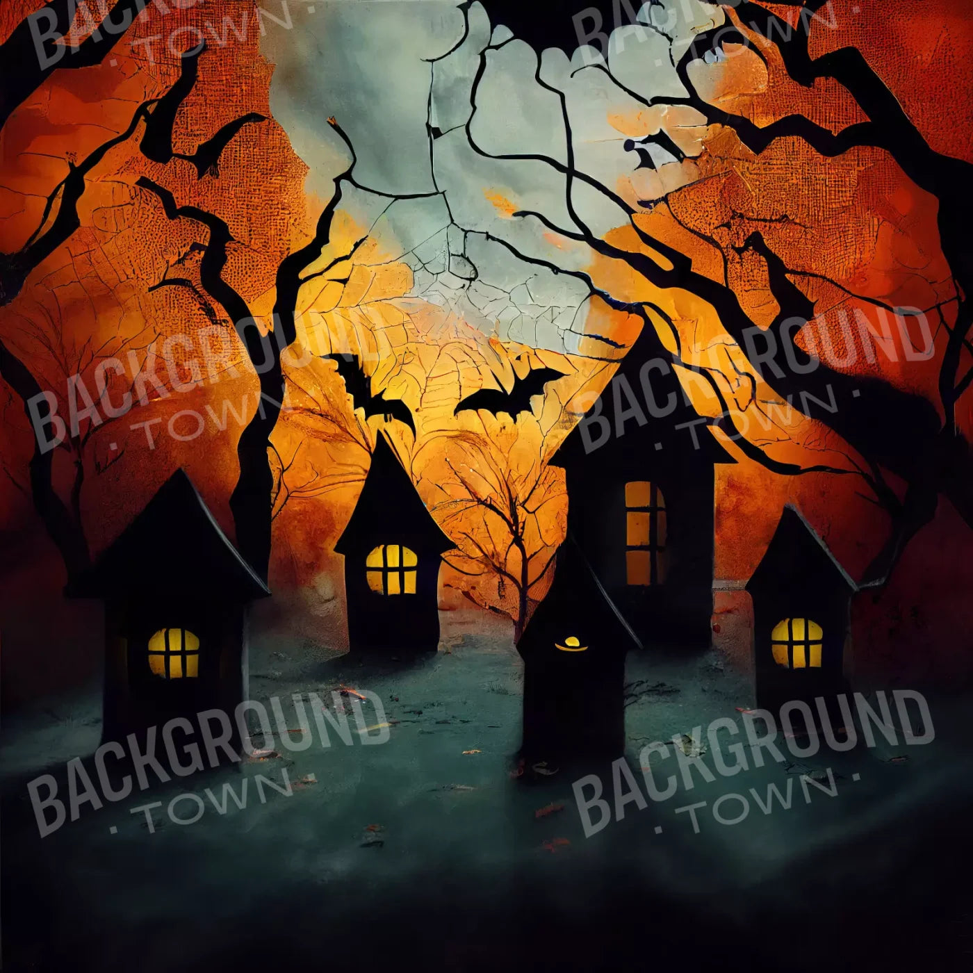 Spooky Cemetary 10’X10’ Ultracloth (120 X Inch) Backdrop