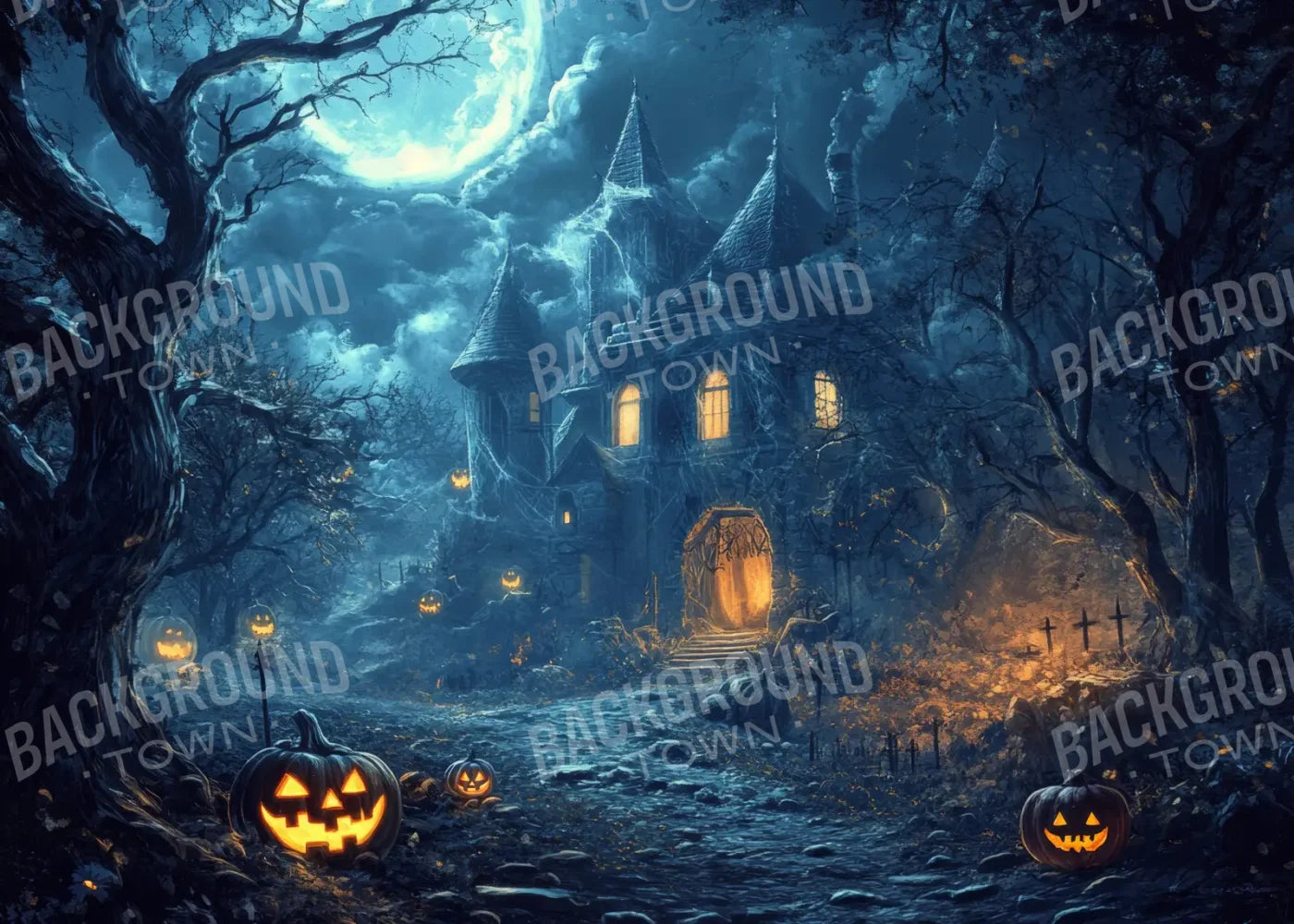 Spooky Neighbor 7’x5’ UltraCloth (84 x 60 inch) Backdrop