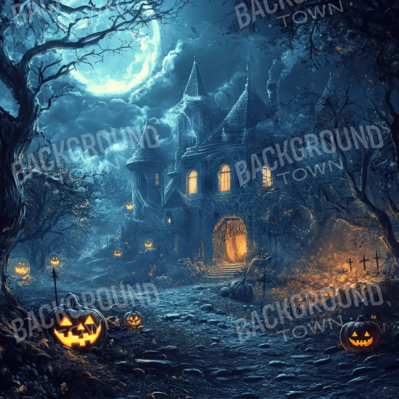 Spooky Neighbor 8’x8’ Fleece (96 x 96 inch) Backdrop
