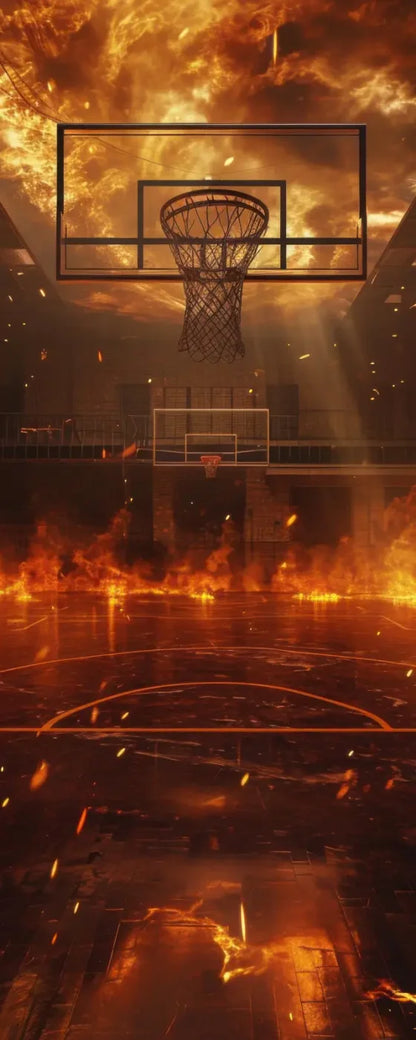 Sports Court On Fire Backdrop