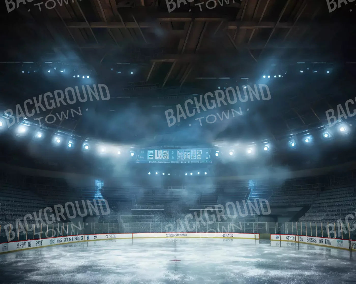 Sports Hockey On Ice 10’X8’ Fleece (120 X 96 Inch) Backdrop