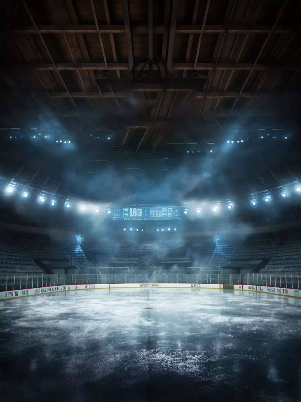 Sports Hockey On Ice 6’X8’ Fleece (72 X 96 Inch) Backdrop