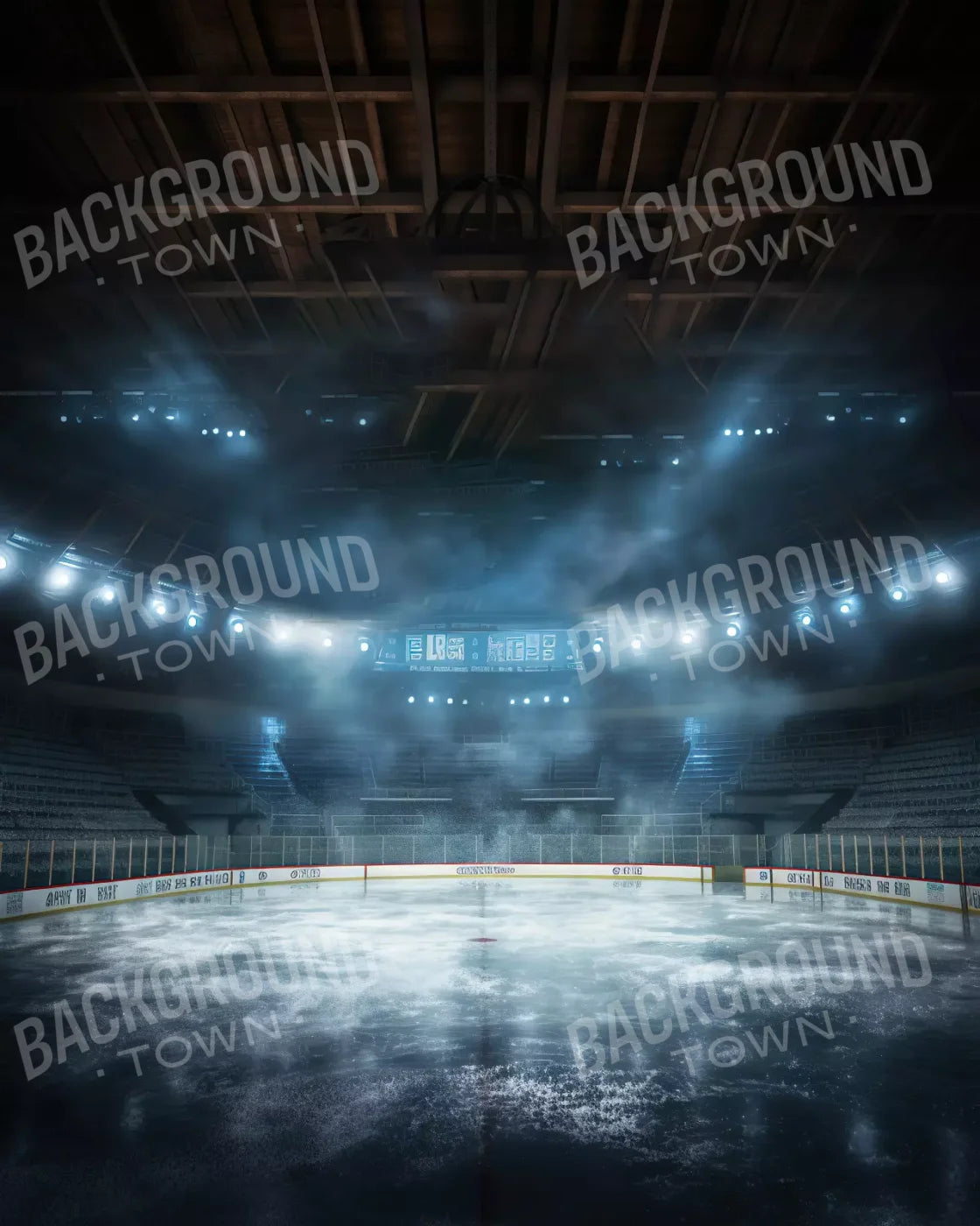 Sports Hockey On Ice 8’X10’ Fleece (96 X 120 Inch) Backdrop