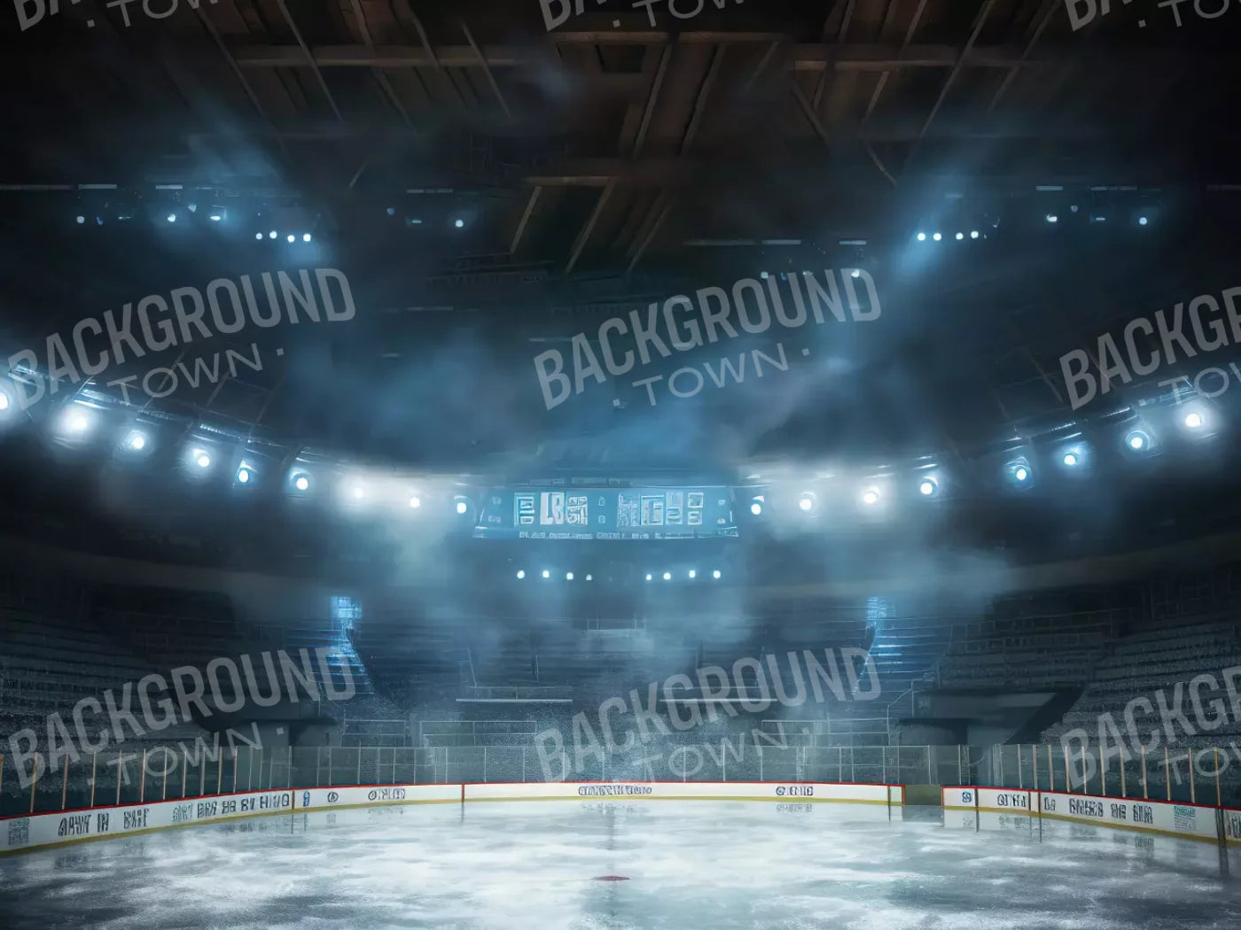 Sports Hockey On Ice 8’X6’ Fleece (96 X 72 Inch) Backdrop