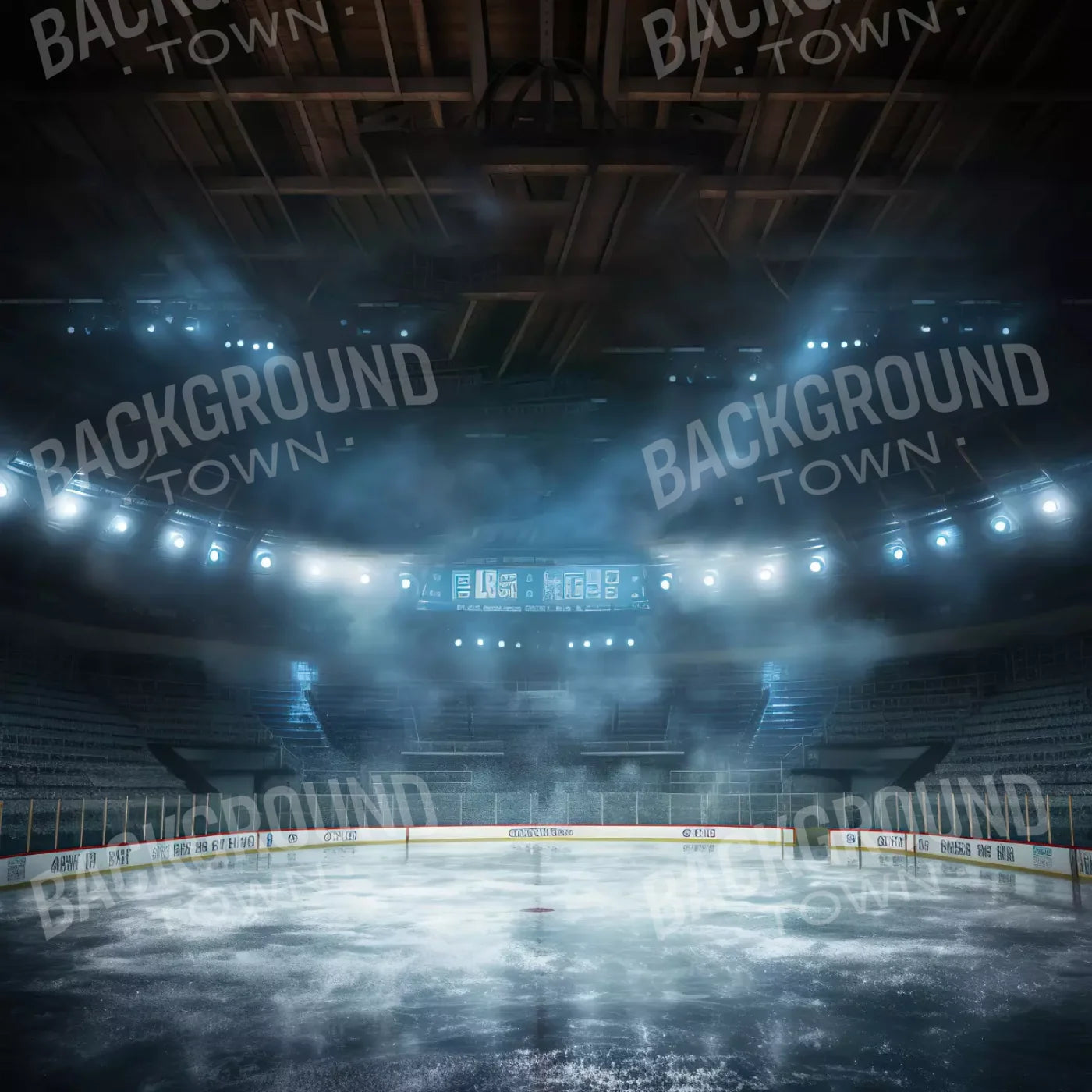 Sports Hockey On Ice 8’X8’ Fleece (96 X Inch) Backdrop