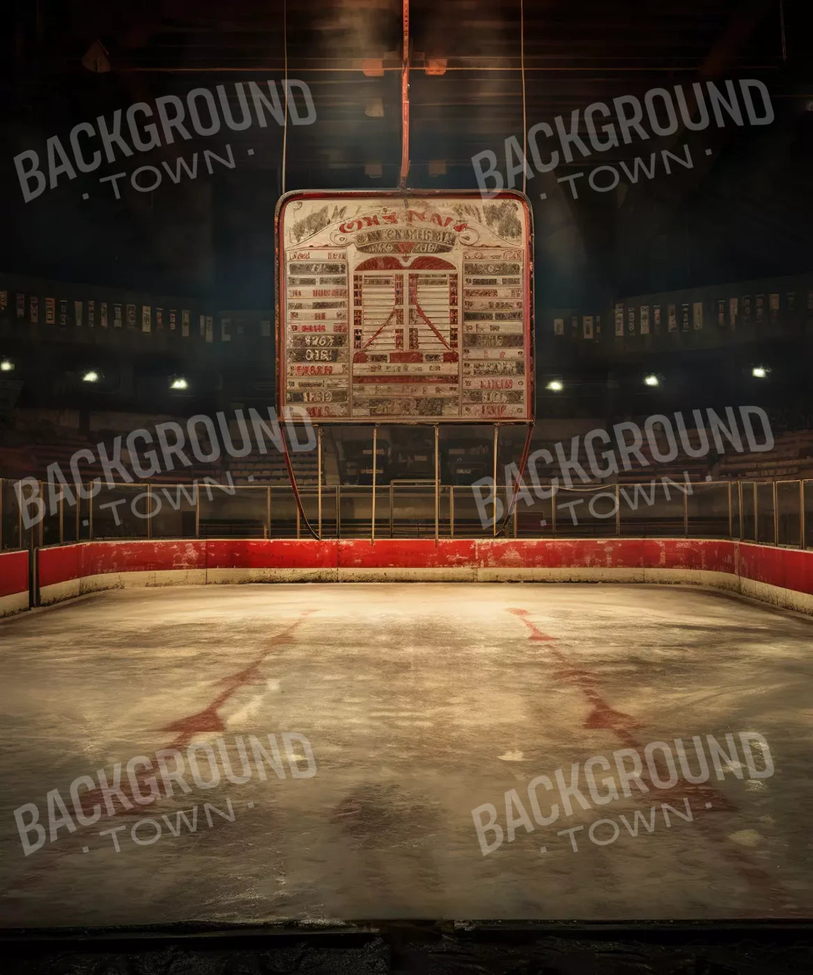 Sports Hockey On Ice Vintage 10’X12’ Ultracloth (120 X 144 Inch) Backdrop