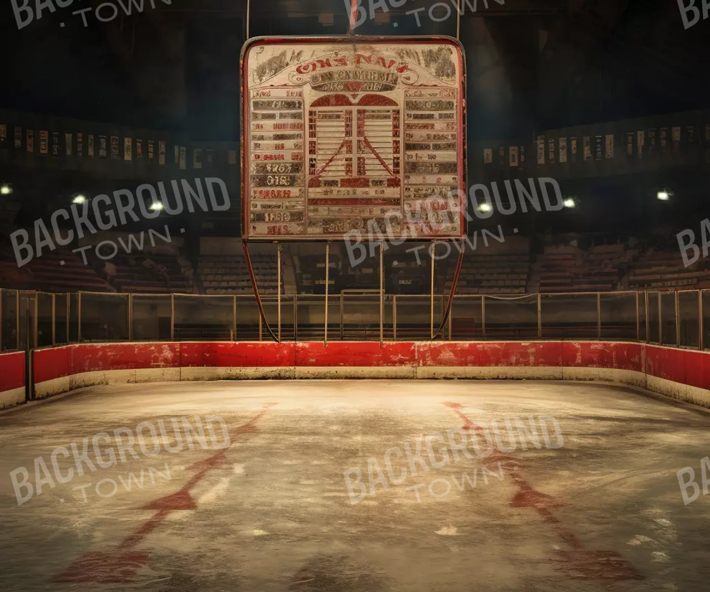Sports Hockey On Ice Vintage 12’X10’ Ultracloth (144 X 120 Inch) Backdrop