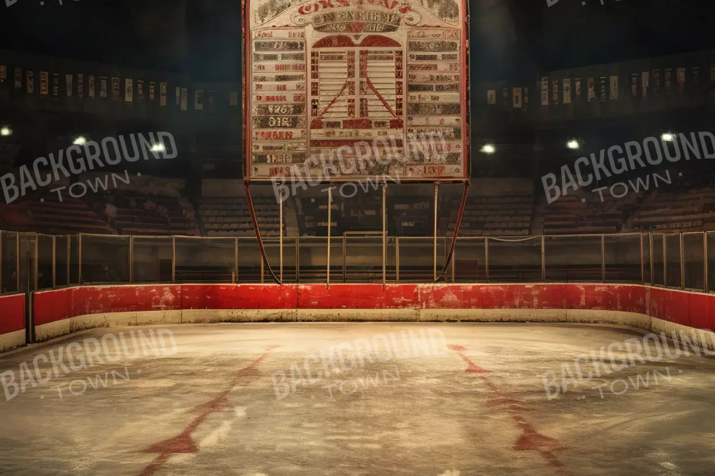 Sports Hockey On Ice Vintage 12’X8’ Ultracloth (144 X 96 Inch) Backdrop