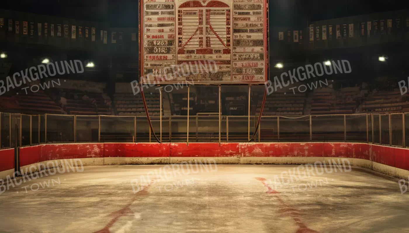 Sports Hockey On Ice Vintage 14’X8’ Ultracloth (168 X 96 Inch) Backdrop