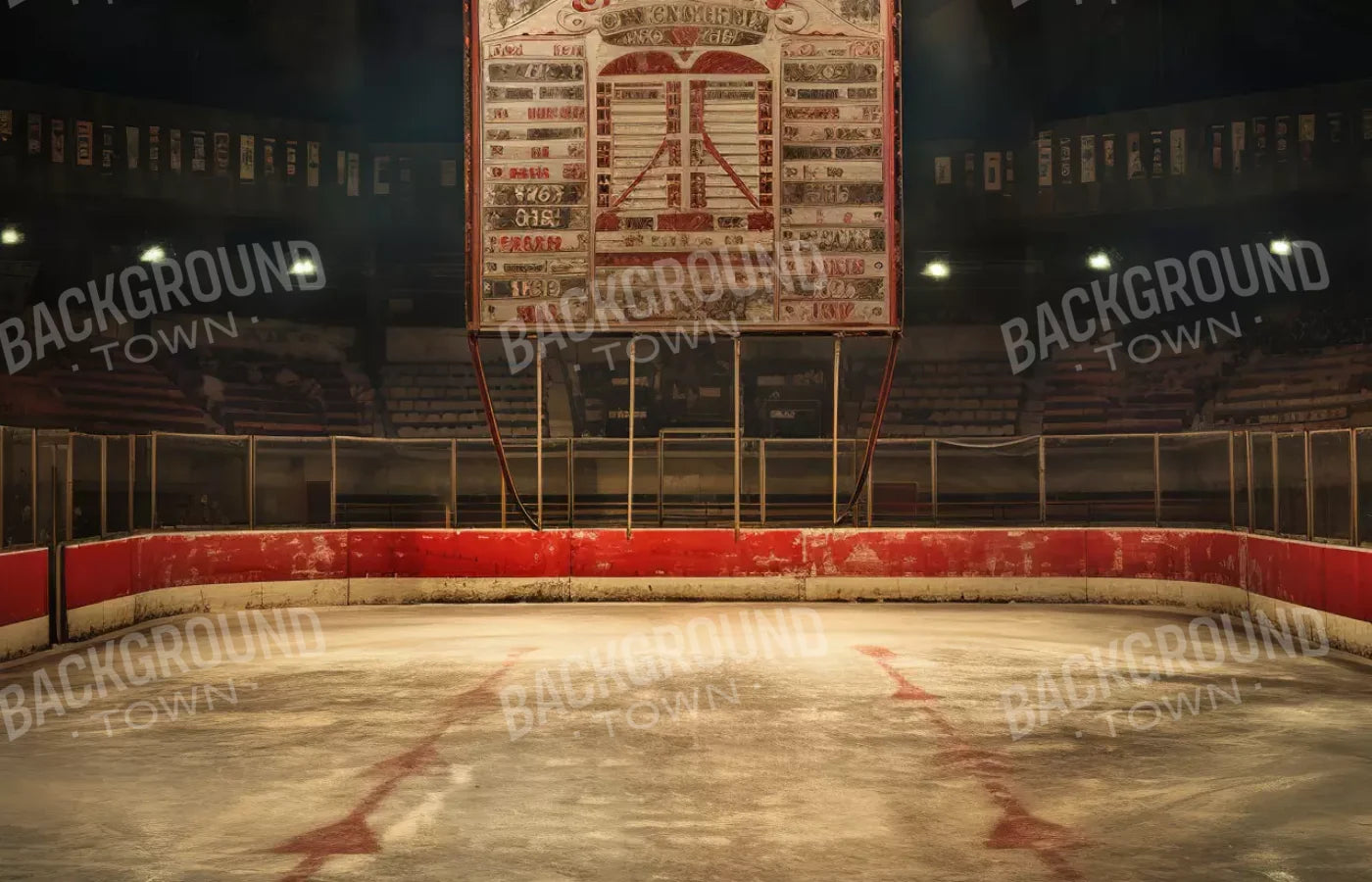 Sports Hockey On Ice Vintage 14’X9’ Ultracloth (168 X 108 Inch) Backdrop