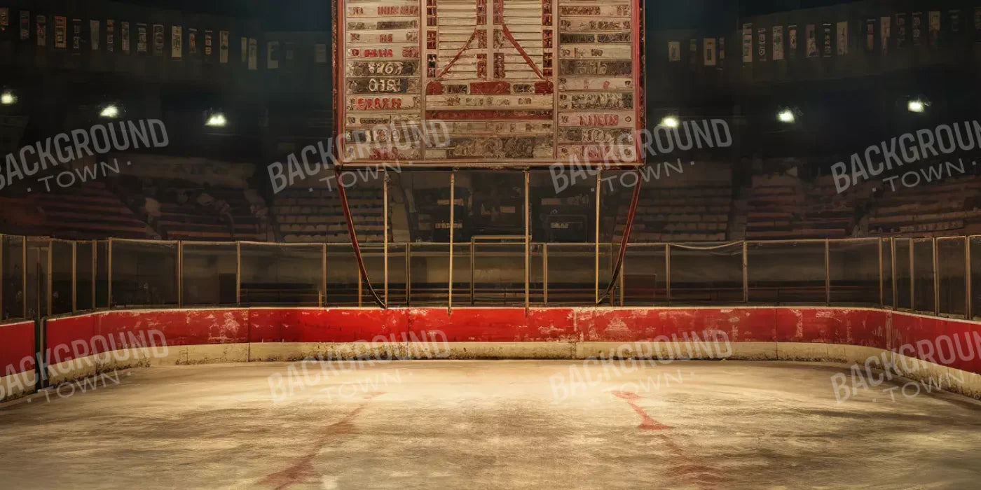 Sports Hockey On Ice Vintage 16’X8’ Ultracloth (192 X 96 Inch) Backdrop