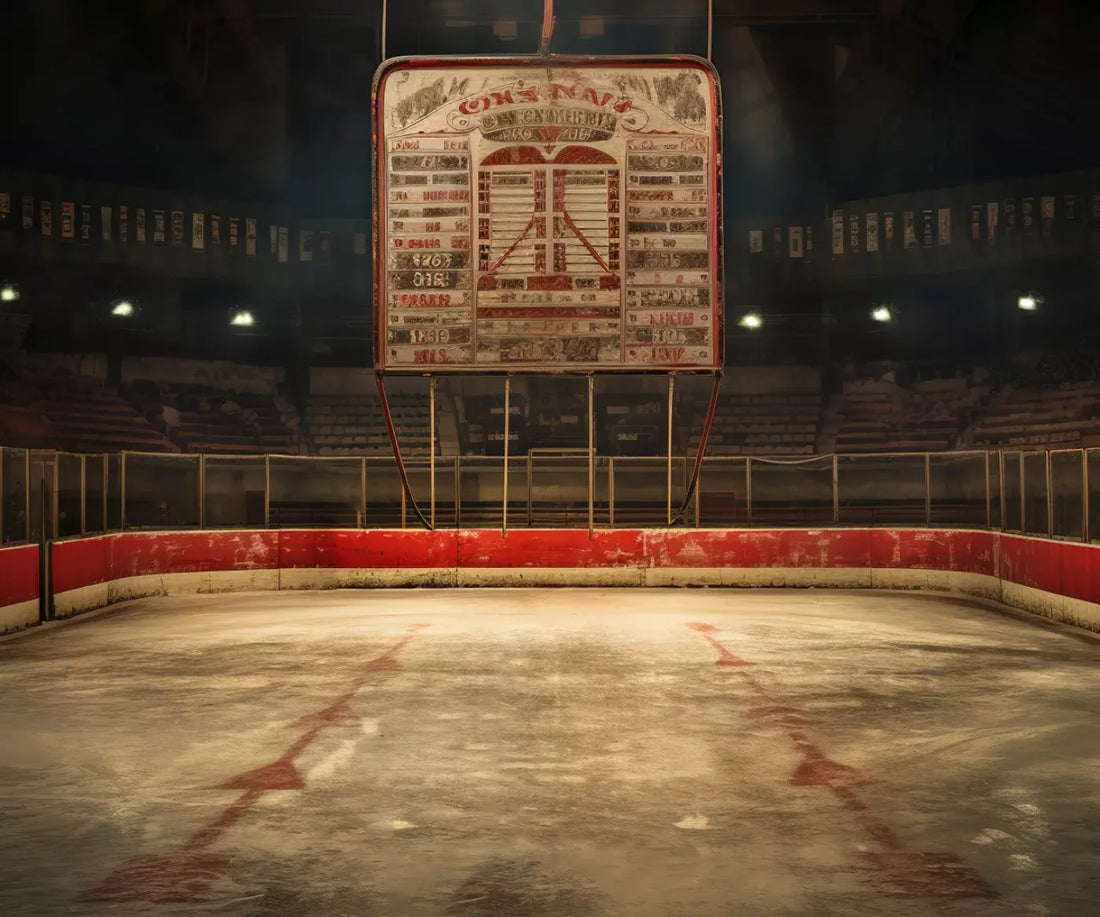 Sports Hockey On Ice Vintage 5’X4’2 Fleece (60 X 50 Inch) Backdrop