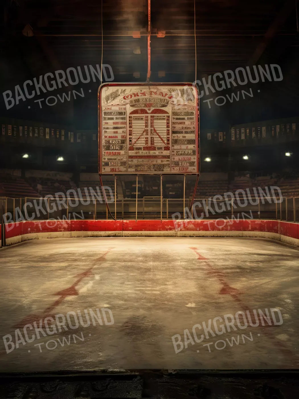 Sports Hockey On Ice Vintage 5’X6’8 Fleece (60 X 80 Inch) Backdrop