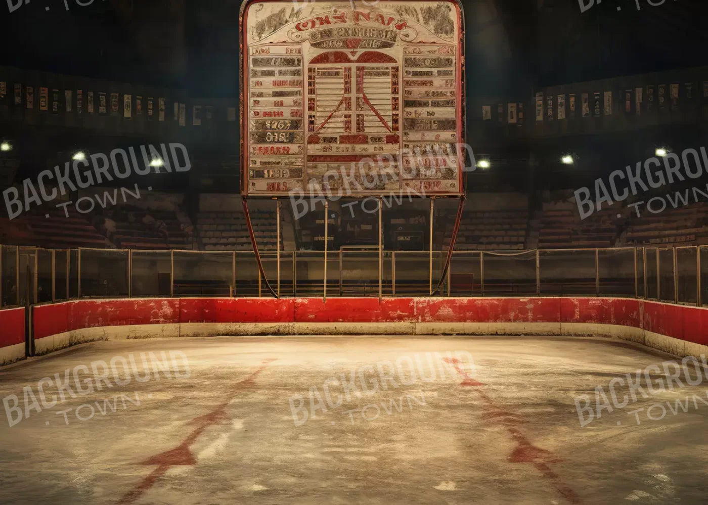 Sports Hockey On Ice Vintage 7’X5’ Ultracloth (84 X 60 Inch) Backdrop