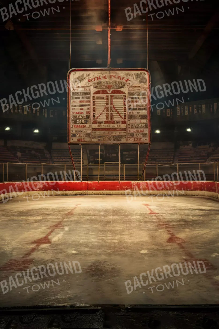 Sports Hockey On Ice Vintage 8’X12’ Ultracloth (96 X 144 Inch) Backdrop