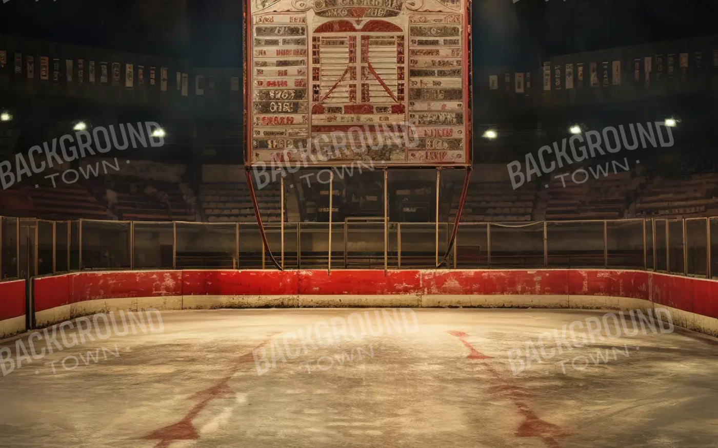 Sports Hockey On Ice Vintage 8’X5’ Ultracloth (96 X 60 Inch) Backdrop