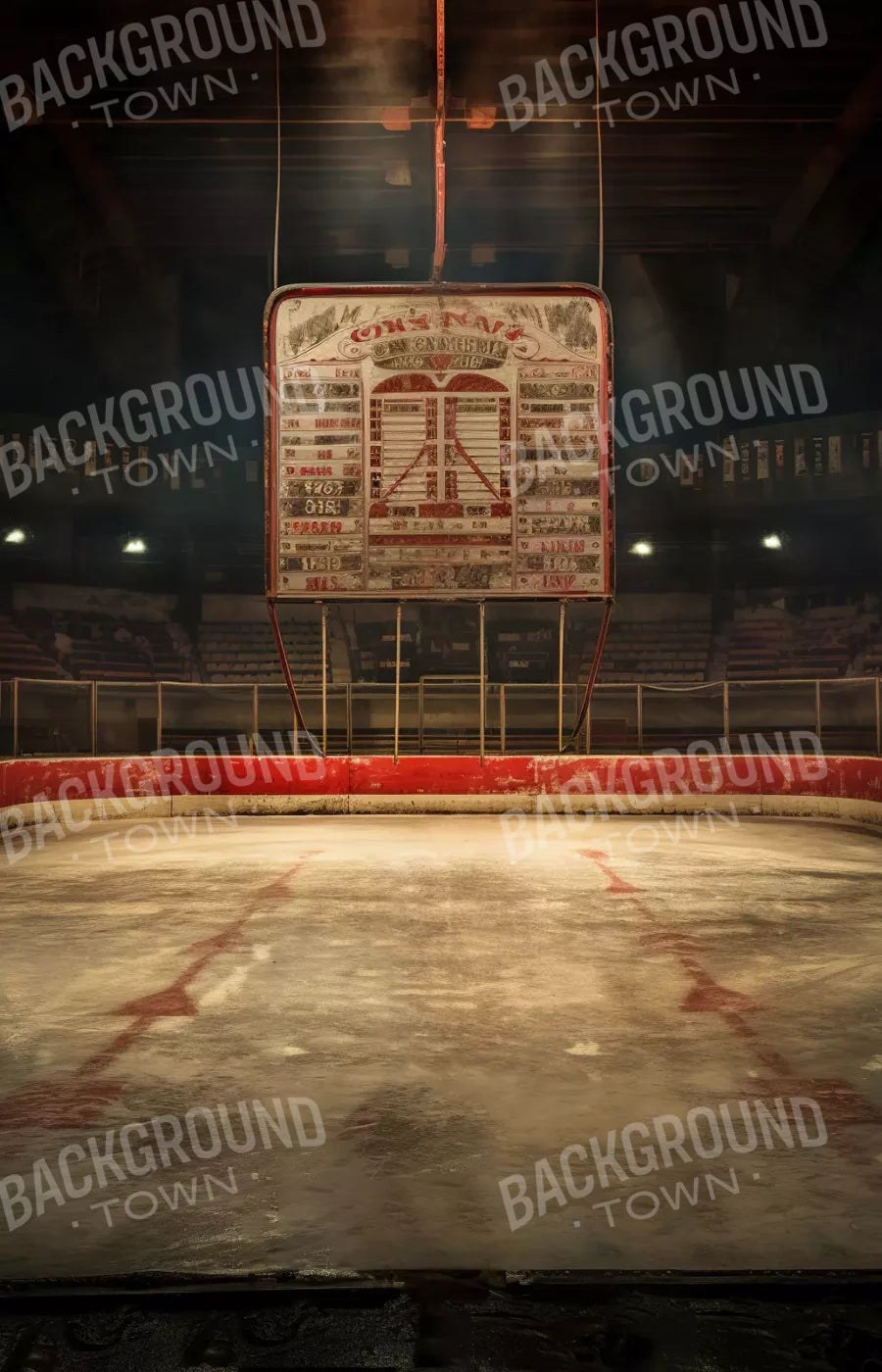Sports Hockey On Ice Vintage 9’X14’ Ultracloth (108 X 168 Inch) Backdrop