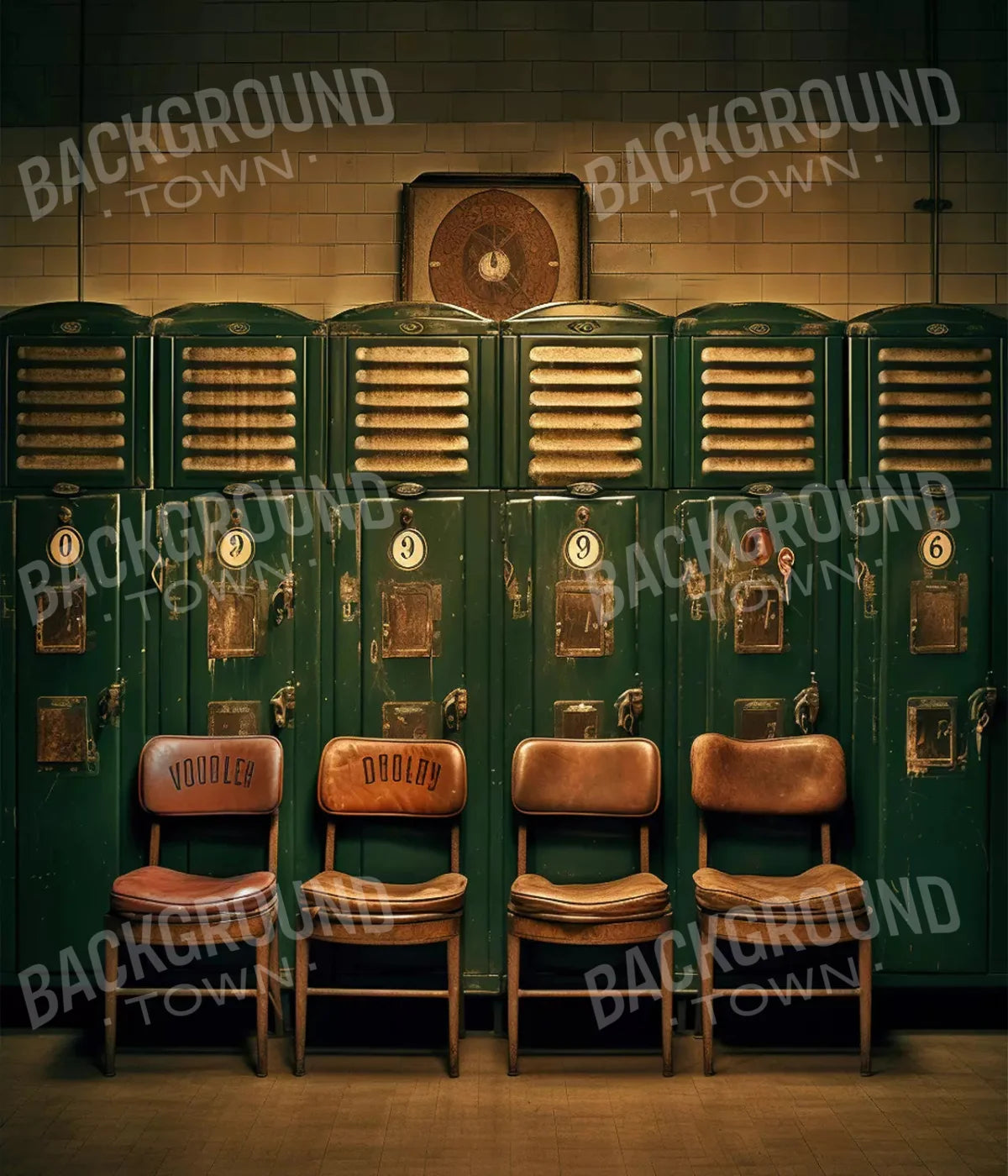 Sports Locker Room Old School 10X12 Ultracloth ( 120 X 144 Inch ) Backdrop