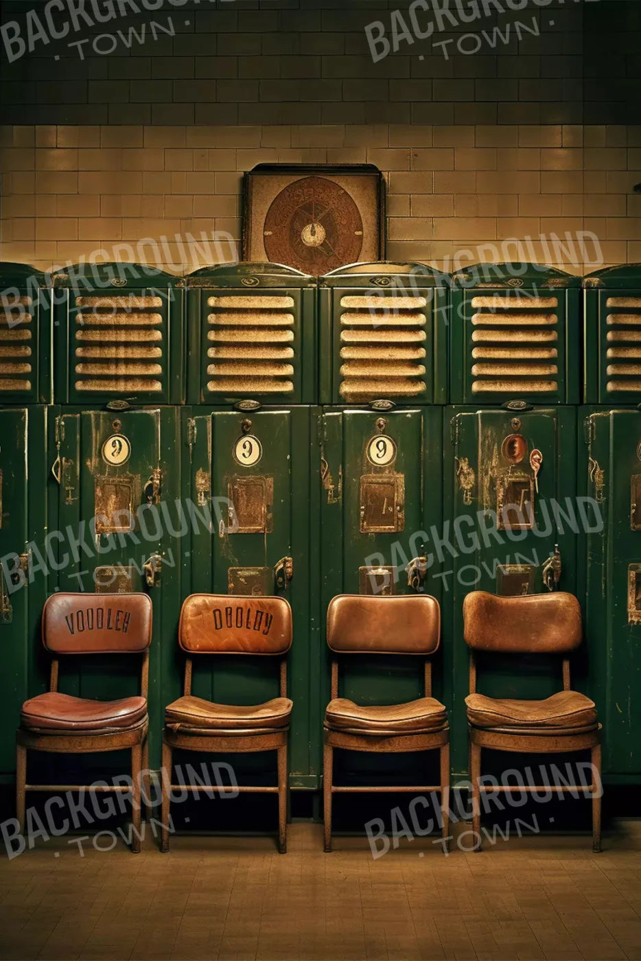 Sports Locker Room Old School 5X8 Ultracloth ( 60 X 96 Inch ) Backdrop