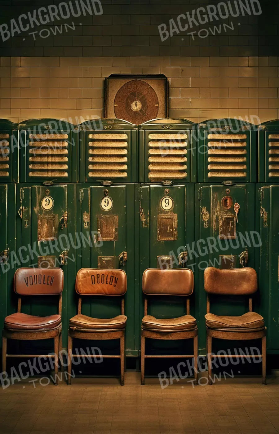 Sports Locker Room Old School 8X12 Ultracloth ( 96 X 144 Inch ) Backdrop