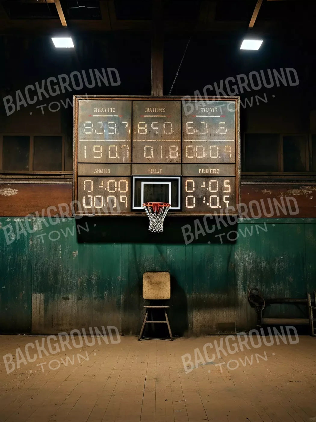 Sports On The Court Vintage 5’X6’8 Fleece (60 X 80 Inch) Backdrop