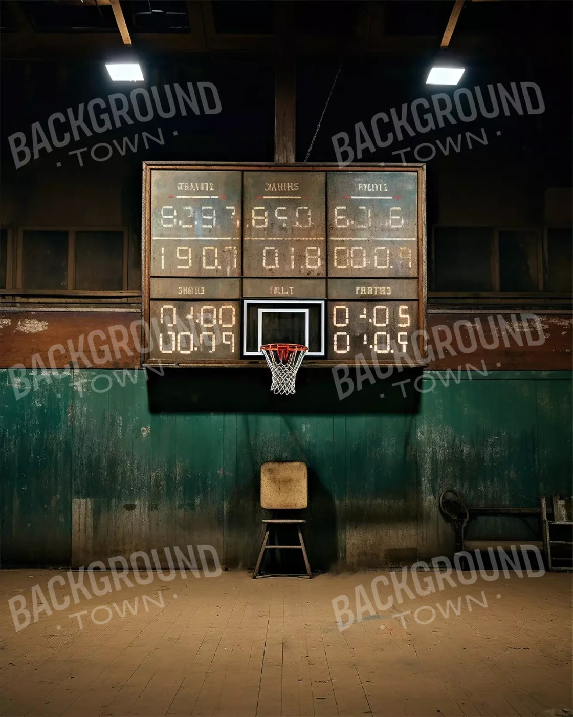 Sports On The Court Vintage 8’X10’ Fleece (96 X 120 Inch) Backdrop