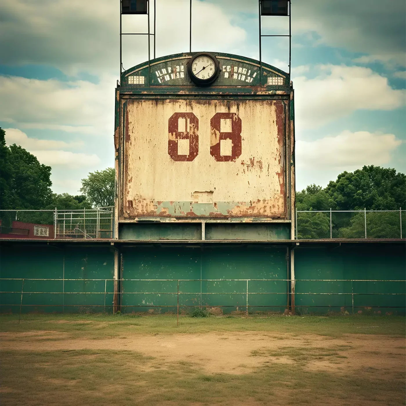 Sports Stadium Ball Field Vintage I 10’X10’ Ultracloth (120 X Inch) Backdrop