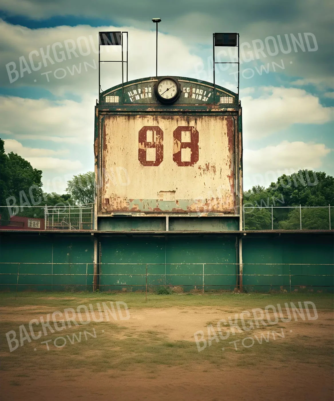 Sports Stadium Ball Field Vintage I 10’X12’ Ultracloth (120 X 144 Inch) Backdrop
