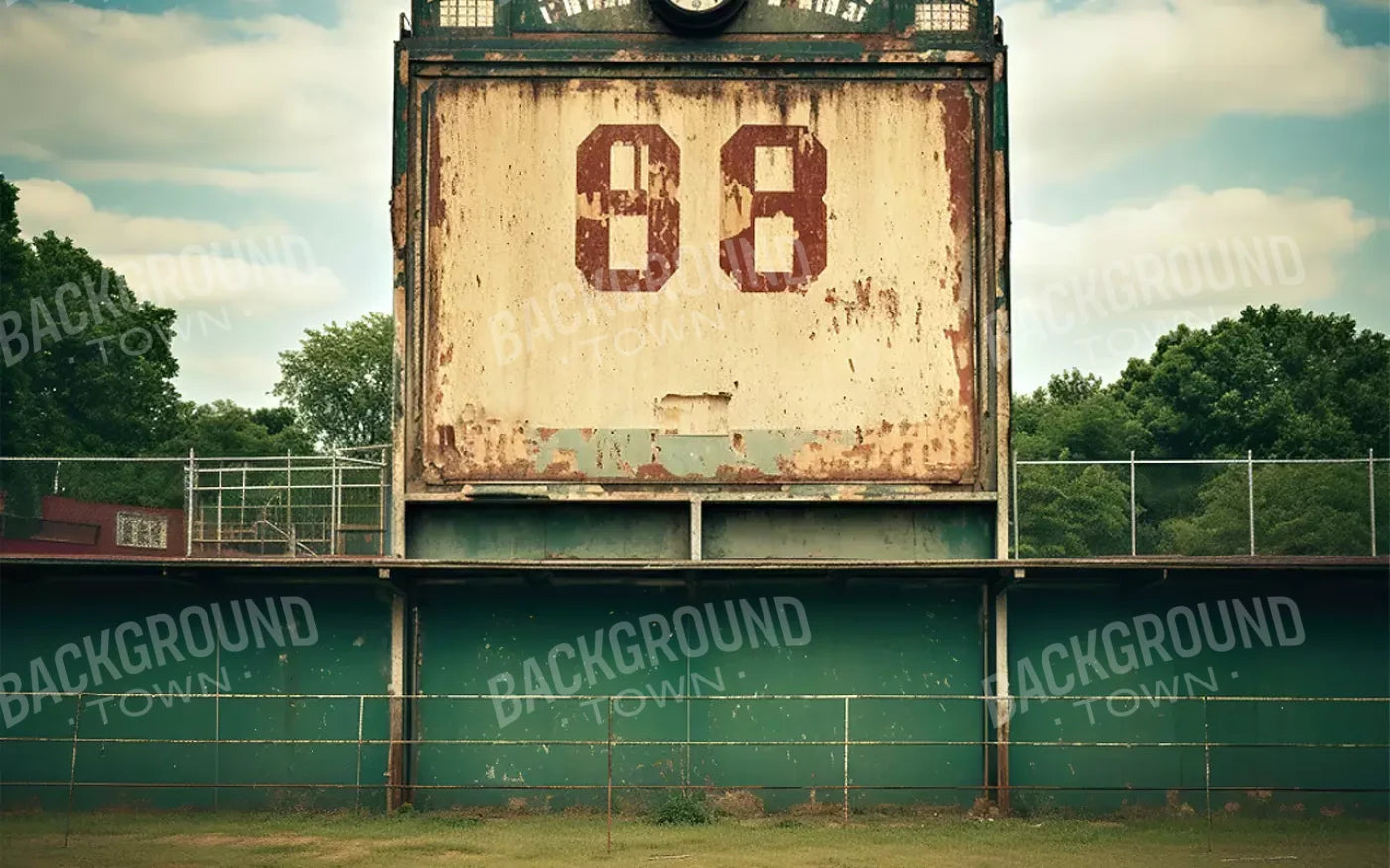 Sports Stadium Ball Field Vintage I 16’X10’ Ultracloth (192 X 120 Inch) Backdrop