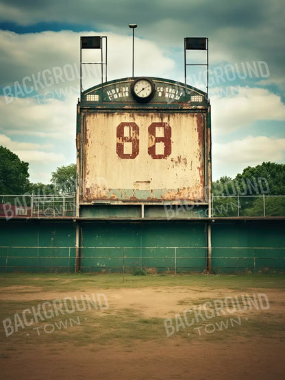 Sports Stadium Ball Field Vintage I 5’X6’8 Fleece (60 X 80 Inch) Backdrop
