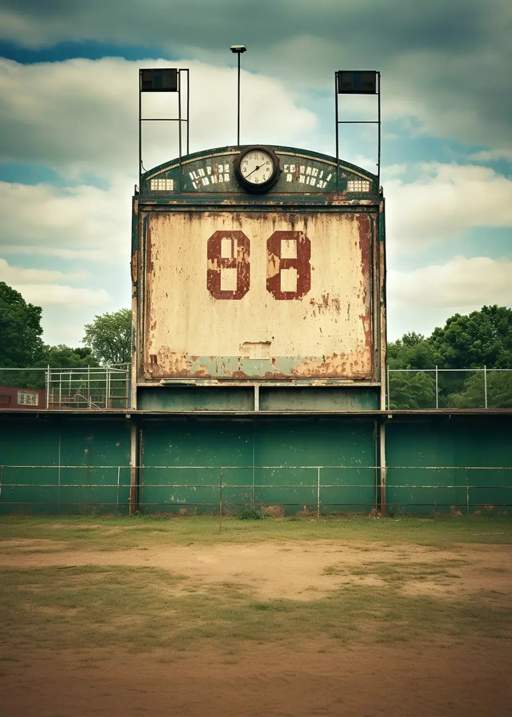 Sports Stadium Ball Field Vintage I 5’X7’ Ultracloth (60 X 84 Inch) Backdrop