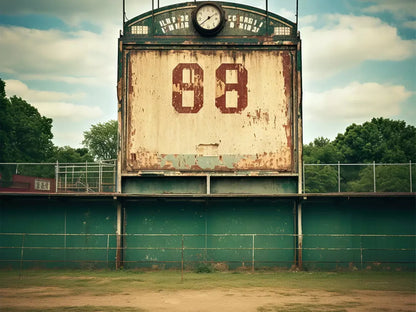 Sports Stadium Ball Field Vintage I 6’8X5’ Fleece (80 X 60 Inch) Backdrop