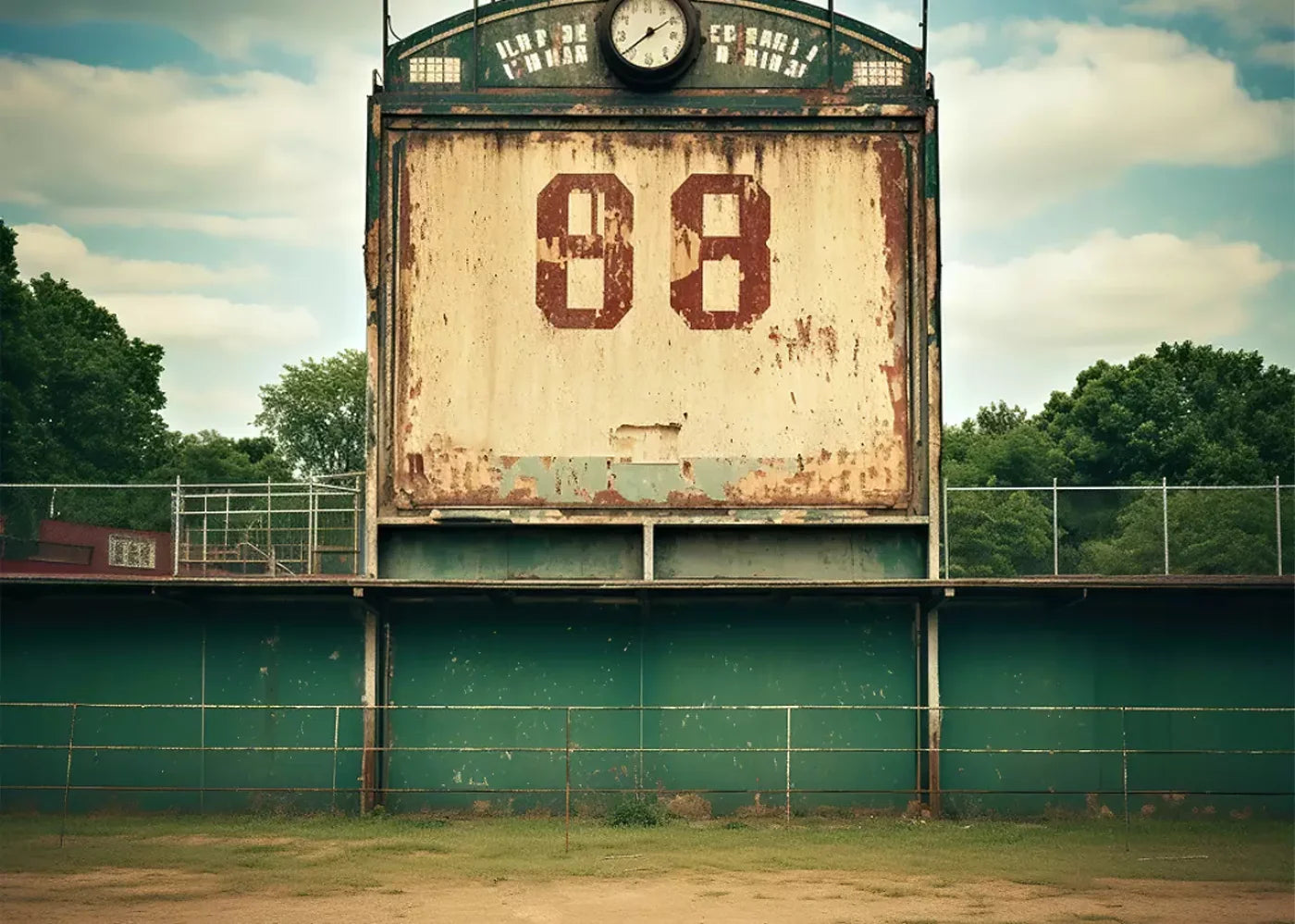 Sports Stadium Ball Field Vintage I 7’X5’ Ultracloth (84 X 60 Inch) Backdrop